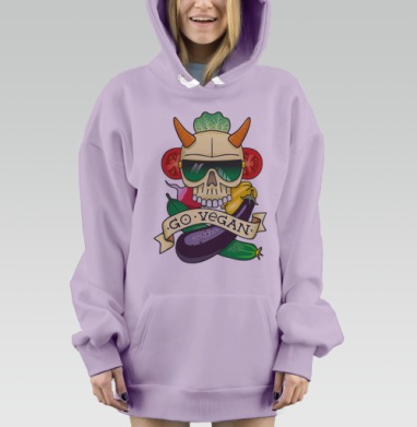 Вегань, Hoodie Mjhigh Dig Mel, Fiolet, утепленная