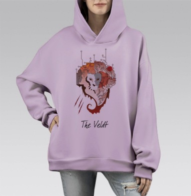 Вельд, Hoodie Mono Fiolet, оверсайз, утепленная