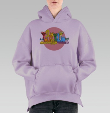Веселая компания, Hoodie Oversize Fiolet, утепленная