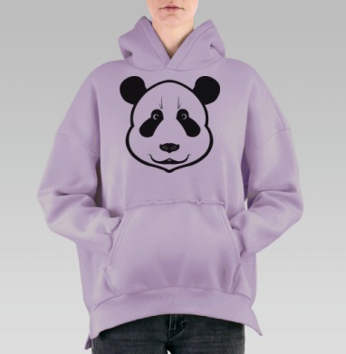Веселая панда, Hoodie Oversize Fiolet, утепленная