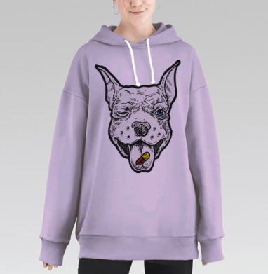 Весёлый пёс, Hoodie Long Oversize Fiolet