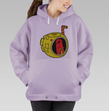 Весёлый пират в жёлтой мини-подлодке, Hoodie Oversize Fiolet