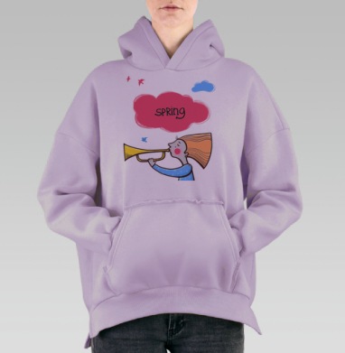 Весна, Hoodie Oversize Fiolet, утепленная