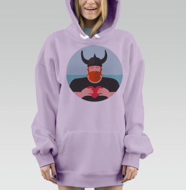 Викинг с сердцем, Hoodie Mjhigh Dig Mel, Fiolet, утепленная