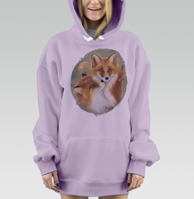 Влюбленные лисы, Hoodie Mjhigh Dig Mel, Fiolet, утепленная