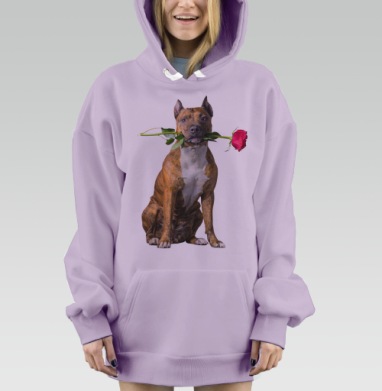 Влюблённый питбуль, Hoodie Mjhigh Dig Mel, Fiolet, утепленная