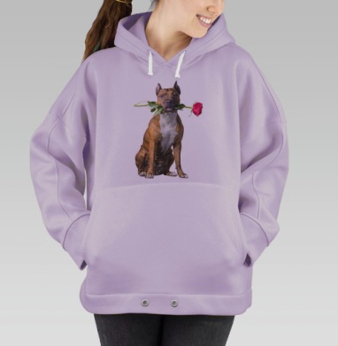 Влюблённый питбуль, Hoodie Oversize Fiolet