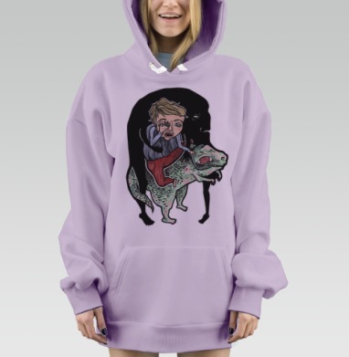 Внутренняя борьба с тенью страха, Hoodie Mjhigh Dig Mel, Fiolet, утепленная