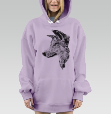 Волк графика, Hoodie Mjhigh Dig Mel, Fiolet, утепленная