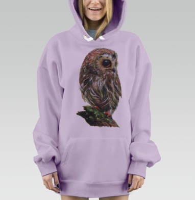 Воробьиный сычик, Hoodie Mjhigh Dig Mel, Fiolet, утепленная