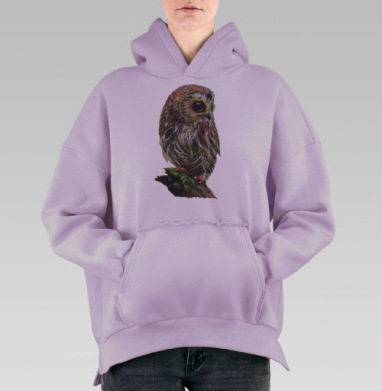 Воробьиный сычик, Hoodie Oversize Fiolet, утепленная
