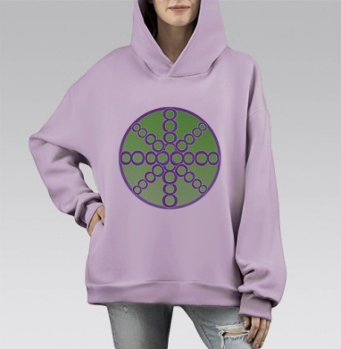 Восемь_цвет 2, Hoodie Mono Fiolet, оверсайз, утепленная