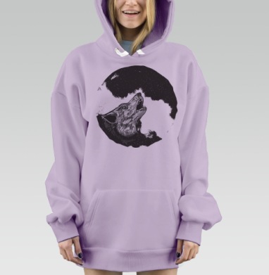 Воющий волк, Hoodie Mjhigh Dig Mel, Fiolet, утепленная