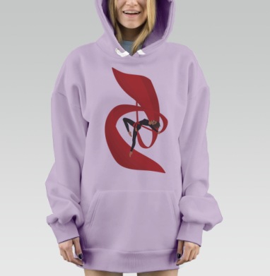 Воздушная гимнастка, Hoodie Mjhigh Dig Mel, Fiolet, утепленная