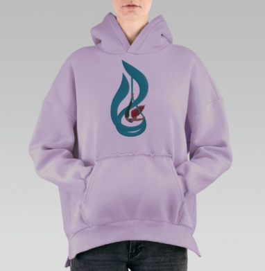 Воздушная русалка, Hoodie Oversize Fiolet, утепленная