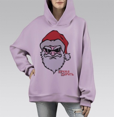 Время Дарить Подарки, Hoodie Mono Fiolet, оверсайз, утепленная