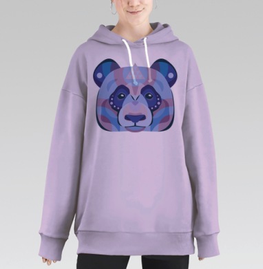 Вселенская панда, Hoodie Long Oversize Fiolet