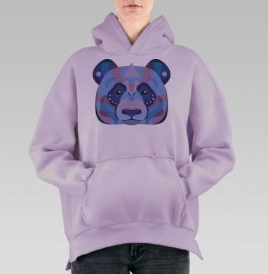 Вселенская панда, Hoodie Oversize Fiolet, утепленная