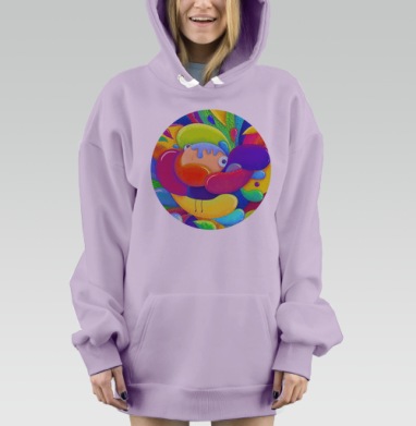 Всплески весны, Hoodie Mjhigh Dig Mel, Fiolet, утепленная