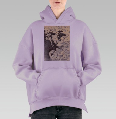 Выдох, Hoodie Oversize Fiolet, утепленная