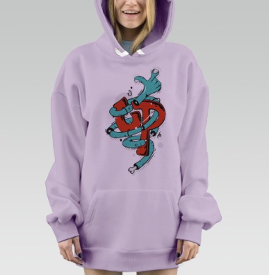 Вверх Дудл, Hoodie Mjhigh Dig Mel, Fiolet, утепленная