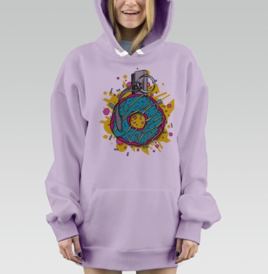 Взрывной пончик, Hoodie Mjhigh Dig Mel, Fiolet, утепленная