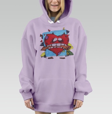 Хэппи Лов, Hoodie Mjhigh Dig Mel, Fiolet, утепленная
