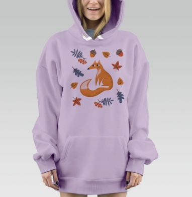 Хитрый осенний лис, Hoodie Mjhigh Dig Mel, Fiolet, утепленная