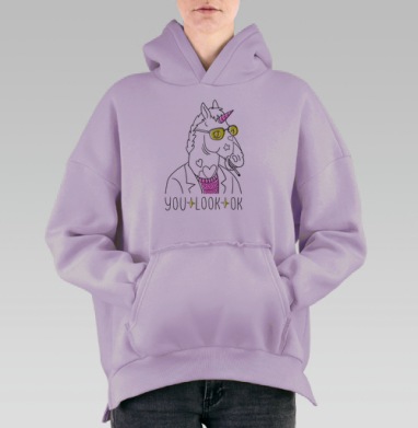 ХОРСМЕН, Hoodie Oversize Fiolet, утепленная