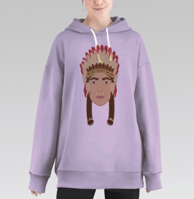 Храбрый вождь, Hoodie Long Oversize Fiolet