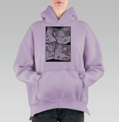 Я долгопьюн, Hoodie Oversize Fiolet, утепленная