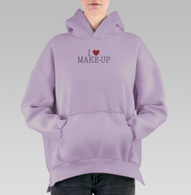 Я люблю макияж, Hoodie Oversize Fiolet, утепленная