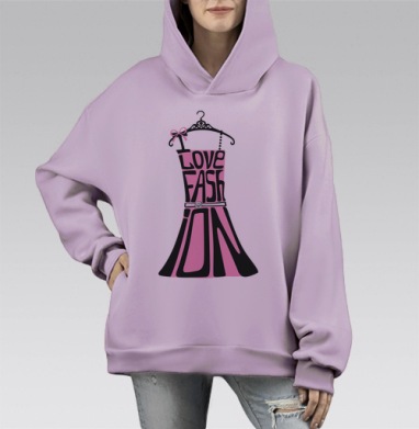 Я моду люблю!, Hoodie Mono Fiolet, оверсайз, утепленная