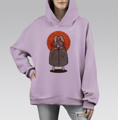 Я не ВОР, Hoodie Mono Fiolet, оверсайз, утепленная