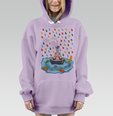 Яркая пароходная лодка с фантазийным паровым двигателем, Hoodie Mjhigh Dig Mel, Fiolet, утепленная