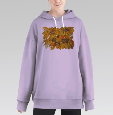 Яркое настроение, Hoodie Long Oversize Fiolet