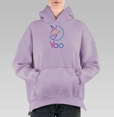 Yoo в неоне, Hoodie Oversize Fiolet, утепленная