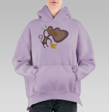 Забавная мартышка, Hoodie Oversize Fiolet, утепленная
