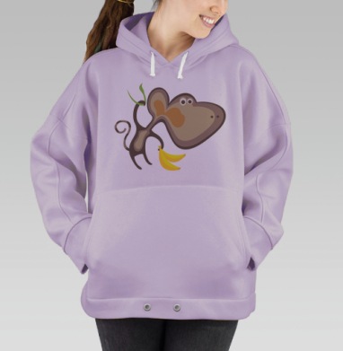 Забавная мартышка, Hoodie Oversize Fiolet