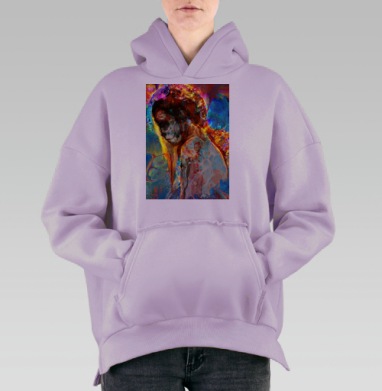 Загадочный череп в мексиканском стиле, Hoodie Oversize Fiolet, утепленная