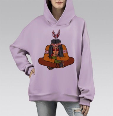 Защищенность, Hoodie Mono Fiolet, оверсайз, утепленная