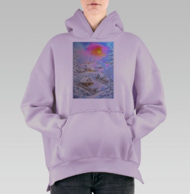 Зимушка-зима, Hoodie Oversize Fiolet, утепленная