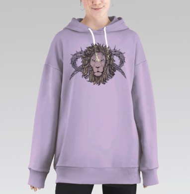 Зодиак Лев-Телец, Hoodie Long Oversize Fiolet