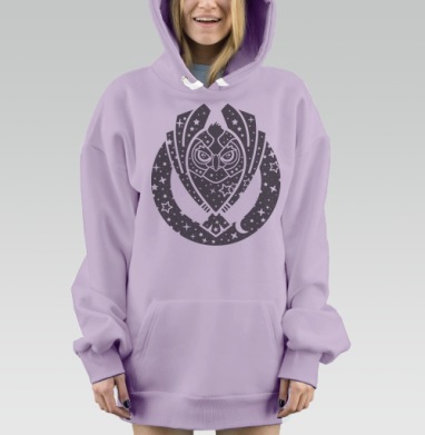 Звездная сова серый, Hoodie Mjhigh Dig Mel, Fiolet, утепленная