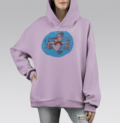 ...И ВЫСУШУ!, Hoodie Mono Fiolet, оверсайз, утепленная