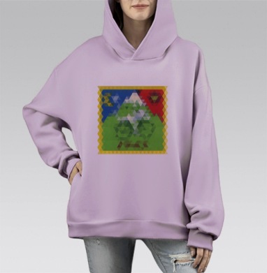 1943, Hoodie Mono Fiolet, оверсайз, утепленная