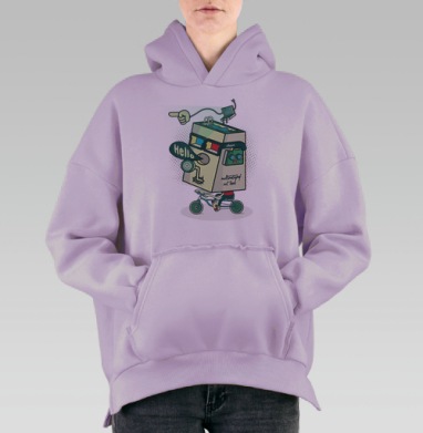 3д сила, Hoodie Oversize Fiolet, утепленная
