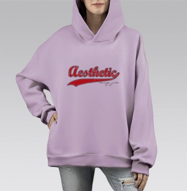 Aesthetic / Эстетика, Hoodie Mono Fiolet, оверсайз, утепленная