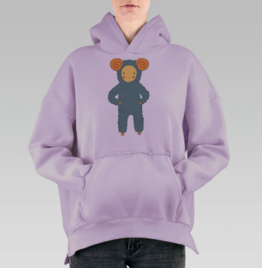 Aries  / Овен, Hoodie Oversize Fiolet, утепленная