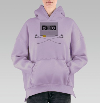 Audio Pirate / Аудиопират, Hoodie Oversize Fiolet, утепленная